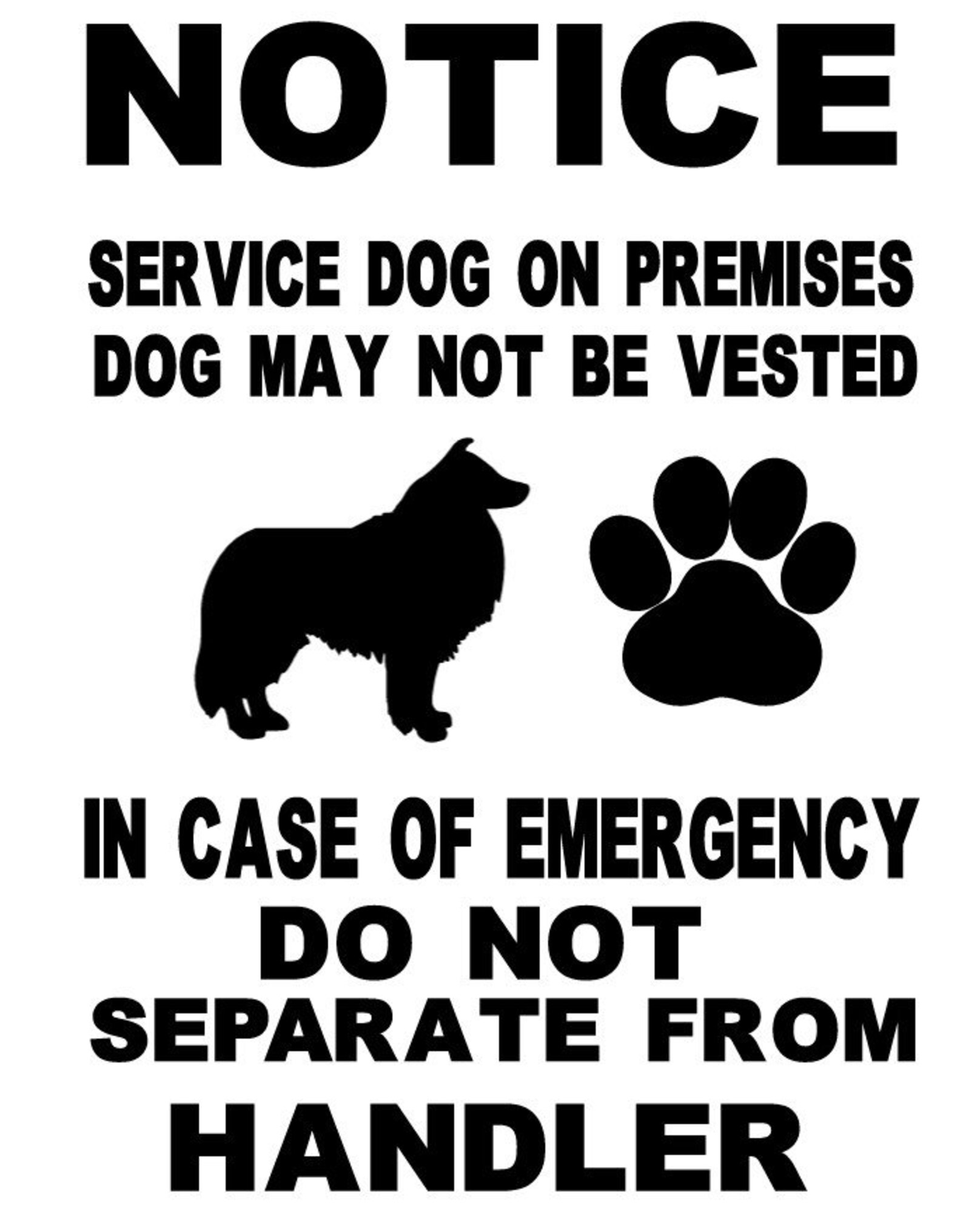 Service Dog Signs / Custom Signs | Etsy