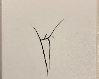 A minimalist artwork using delicate lines to suggest the intimate, sensual beauty of the female form — subtle, graceful, and evocative.