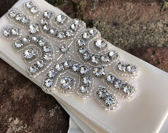 Bridal Satin Rhinestone Waist Belt