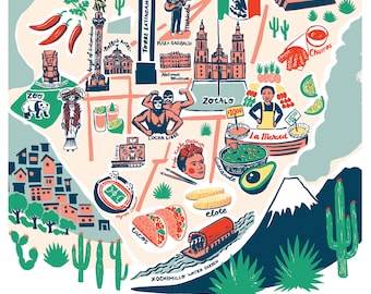 Mexico City Illustrated Map