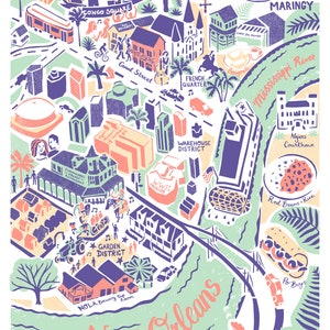 Illustration de carte de la Nouvelle-Orléans