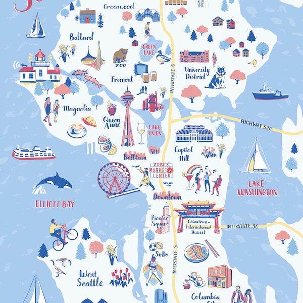 Seattle Illustrated Map