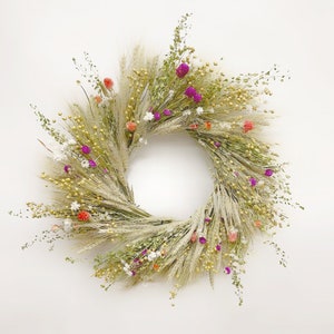 VanCortlandt Farms Natural Dried Flower Handmade Bonny Fields Wreath