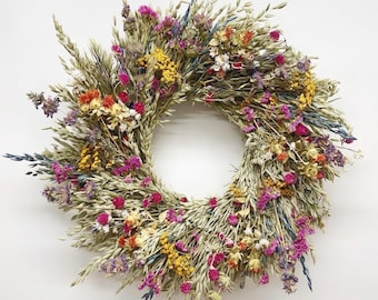 VanCortlandt Farms Natural Dried Flower Handmade Fluttering Flowers Wreath