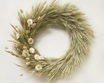 VanCortlandt Farms Natural Dried Flower Handmade Artful Wheat Fields Wreath