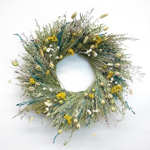 VanCortlandt Farms Natural Dried Flower Handmade Blue Jay Wreath