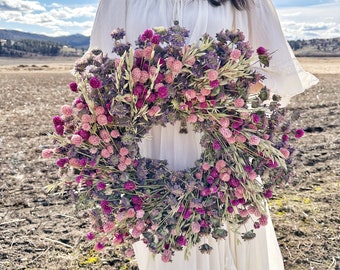 VanCortlandt Farms Natural Dried Flower Handmade Spring Sprinkles 20” Wreath