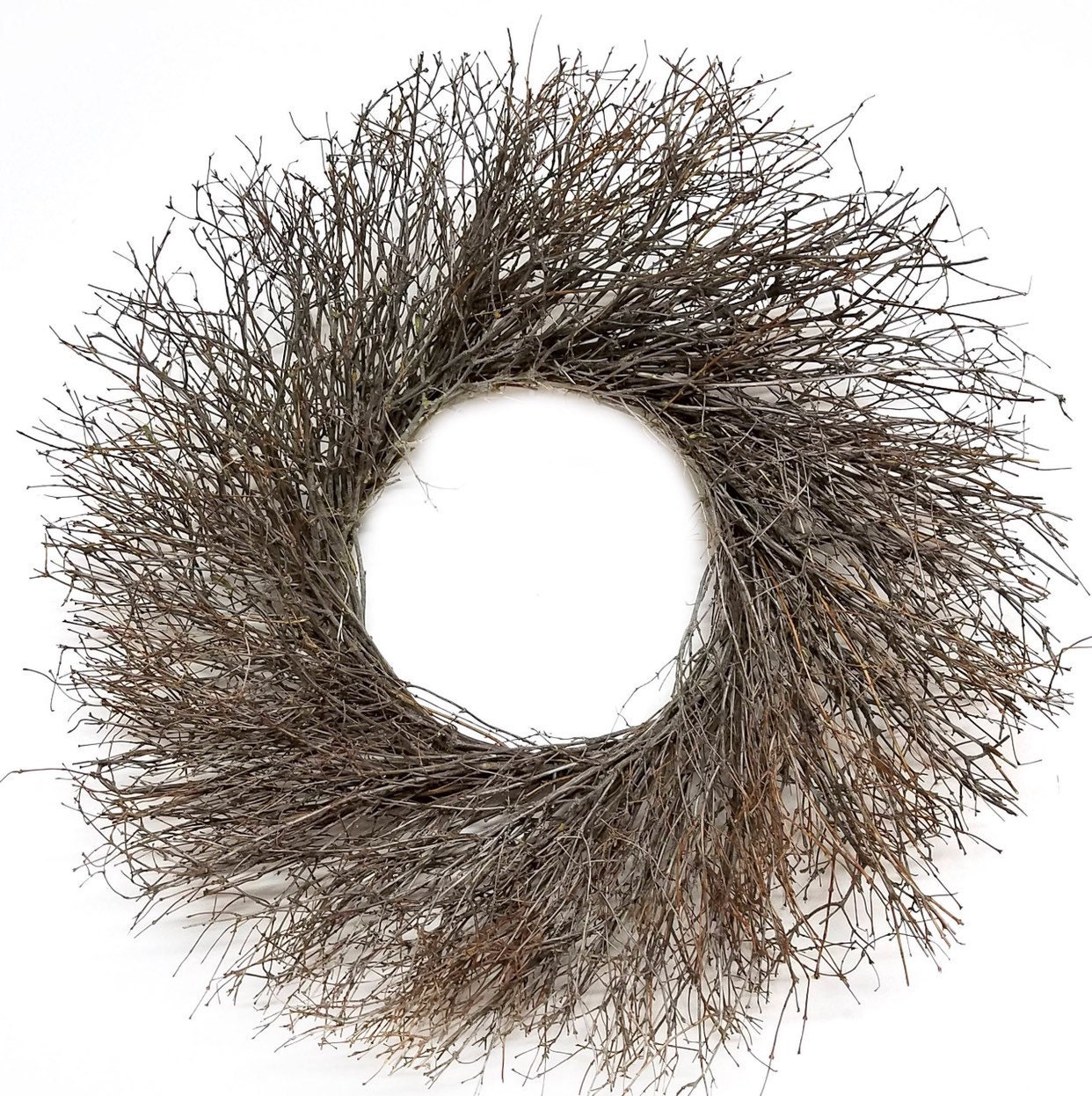 VanCortlandt Farms Natural Dried Handmade Quail Brush Twig Wreath