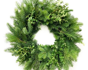 VanCortlandt Farms Fresh Evergreen Simple Minimalist Holiday Norse Woods Wreath