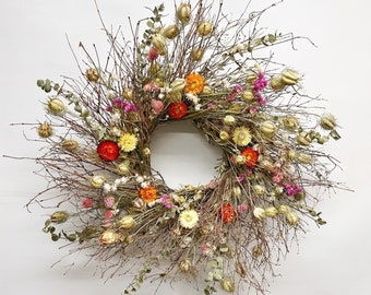 VanCortlandt Farms Natural Dried Flower Handmade Garden Allure Wreath