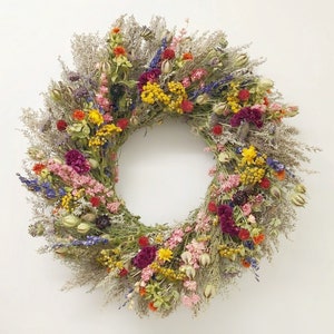 VanCortlandt Farms Natural Dried Flower Handmade Meadow Parade Wreath image 1