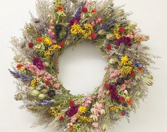 VanCortlandt Farms Natural Dried Flower Handmade Meadow Parade Wreath