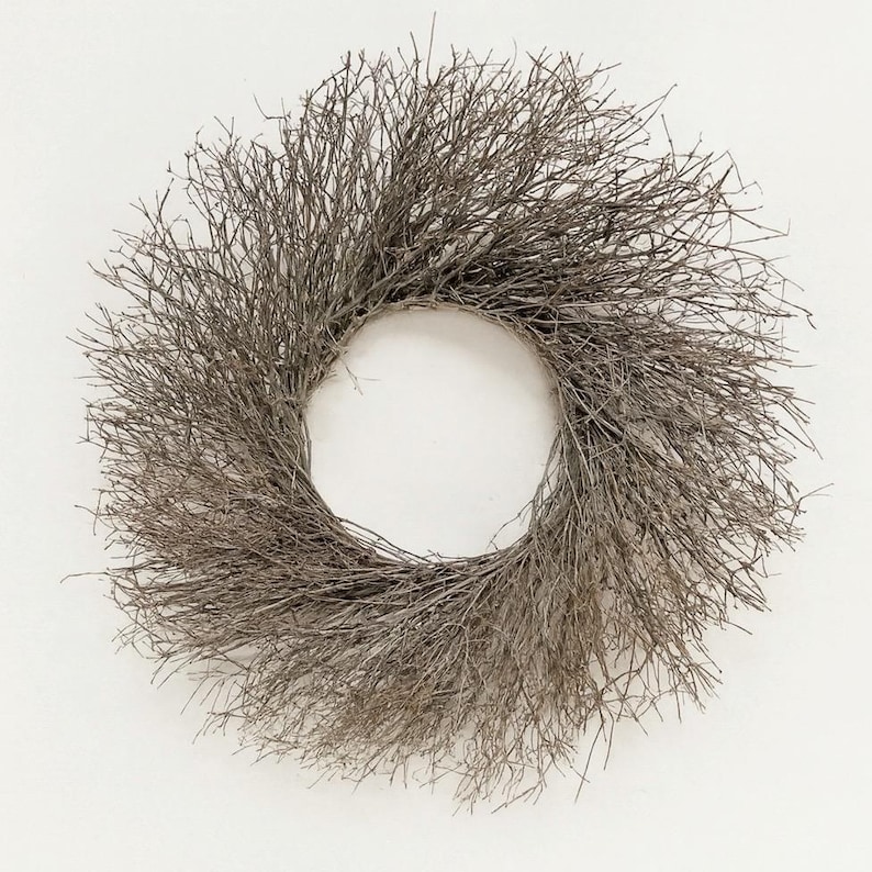 VanCortlandt Farms Natural Dried Handmade Quail Brush Twig Wreath Bild 1