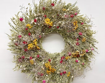 VanCortlandt Farms Natural Dried Flower Handmade Sunlit Spring Wreath