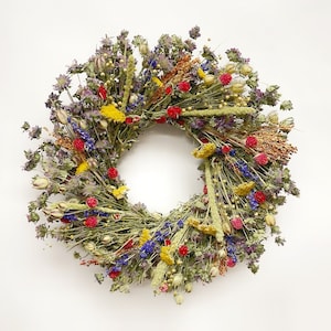 VanCortlandt Farms Natural Dried Handmade Colorful Nature's Palette Dried Flower Wreath