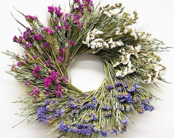 VanCortlandt Farms Handmade Dried Flower Spring Sweet Dreams Wreath With Sinuata And Avena Oats