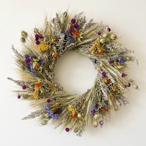VanCortlandt Farms Natural Colorful Dried Flower Handmade Nature's Passion Wreath