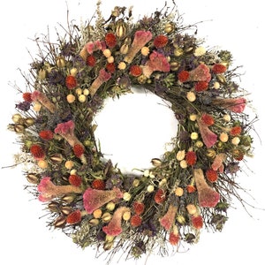 VanCortlandt Farms Natural Dried Handmade Flowers Herbal Flower Fest Wreath