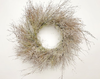 VanCortlandt Farms Natural Dried Flower Handmade Twigs and Caspia Wreath