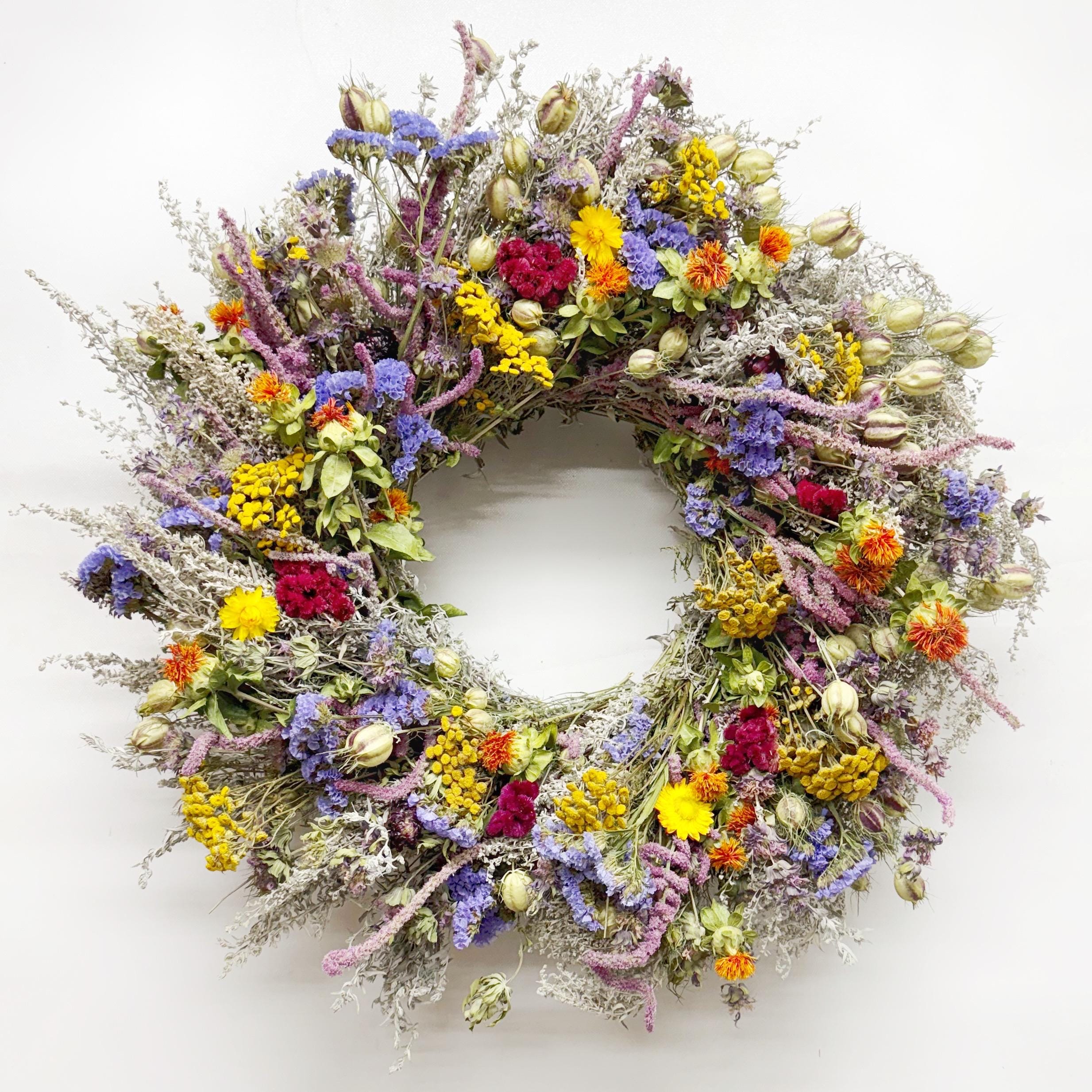 VanCortlandt Farms Natural Dried Flower Handmade Meadow Parade Wreath