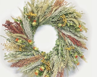 VanCortlandt Farms Natural Dried Handmade Carnelian Fall Wreath