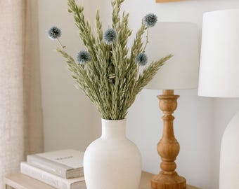 VanCortlandt Farms Natural Dried Flower Handmade Avena and Echinops Bouquet