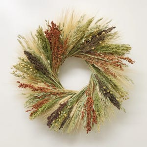 VanCortlandt Farms Natural Dried Flower Bird Feed Grains Handmade Feathered Friends 20" Wreath