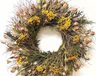 VanCortlandt Farms Natural Handmade Dried Flower Cozy Fall Wreath