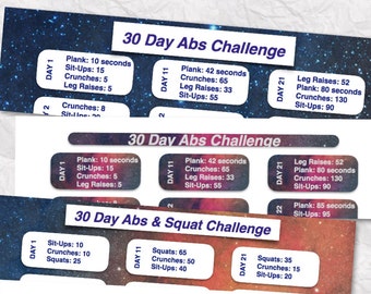 30 Day Fitness Challenges - 6 sets - Multiple Exercises - 2 designs - The Nova Collection