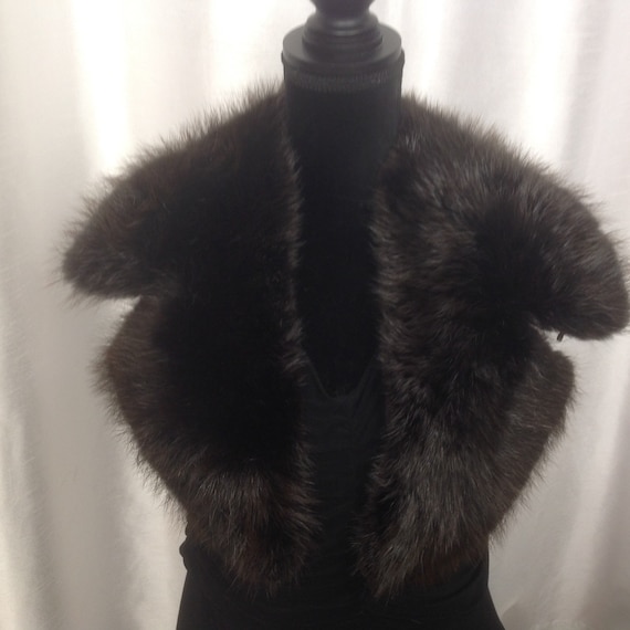 Vintage dark brown fox, Fox Fur collar collar coll