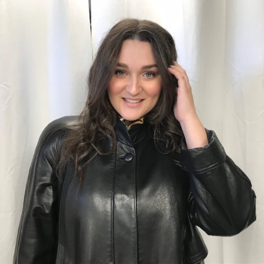 Vintage Genuine Leather Coat #2XL Black Leather Coat #long