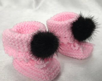 Baby socks, pink socks, 0-3 month socks