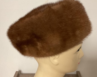 VISON Genuine Mink Beret Hat Brown Fur CANADA Vison LU-C Fur Hat | Fast Shipping | Henri Henri - Henri Henri main image 3