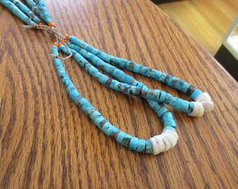 Jockla Turquoise Necklace & Drop (made of three strands) 17" long
