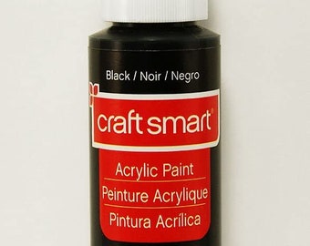 Craft Smart Acrylic Paint Black  2 Fl.oz.  Bottle