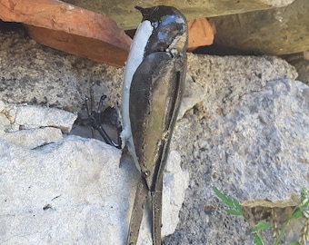 recycled metal bird, swallow,  garden birds, nature, garden decoration,upcycling