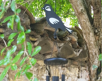 carillon à vent, carillon métal et bois, nature, décoration de jardin, carillon de cour, carillon oiseaux,