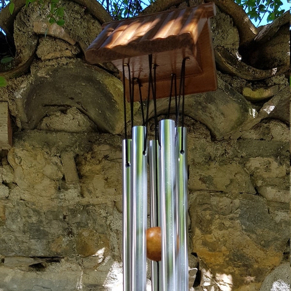 wind chime, metal and wood chime, nature, garden decoration, yard chime,