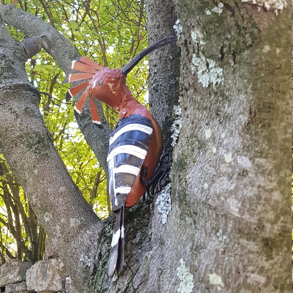 hoopoe, recycled metal hoopoe, forest's bird, garden decoration, upcycling