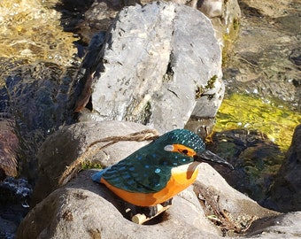 Hanging wood bird, kingfisher