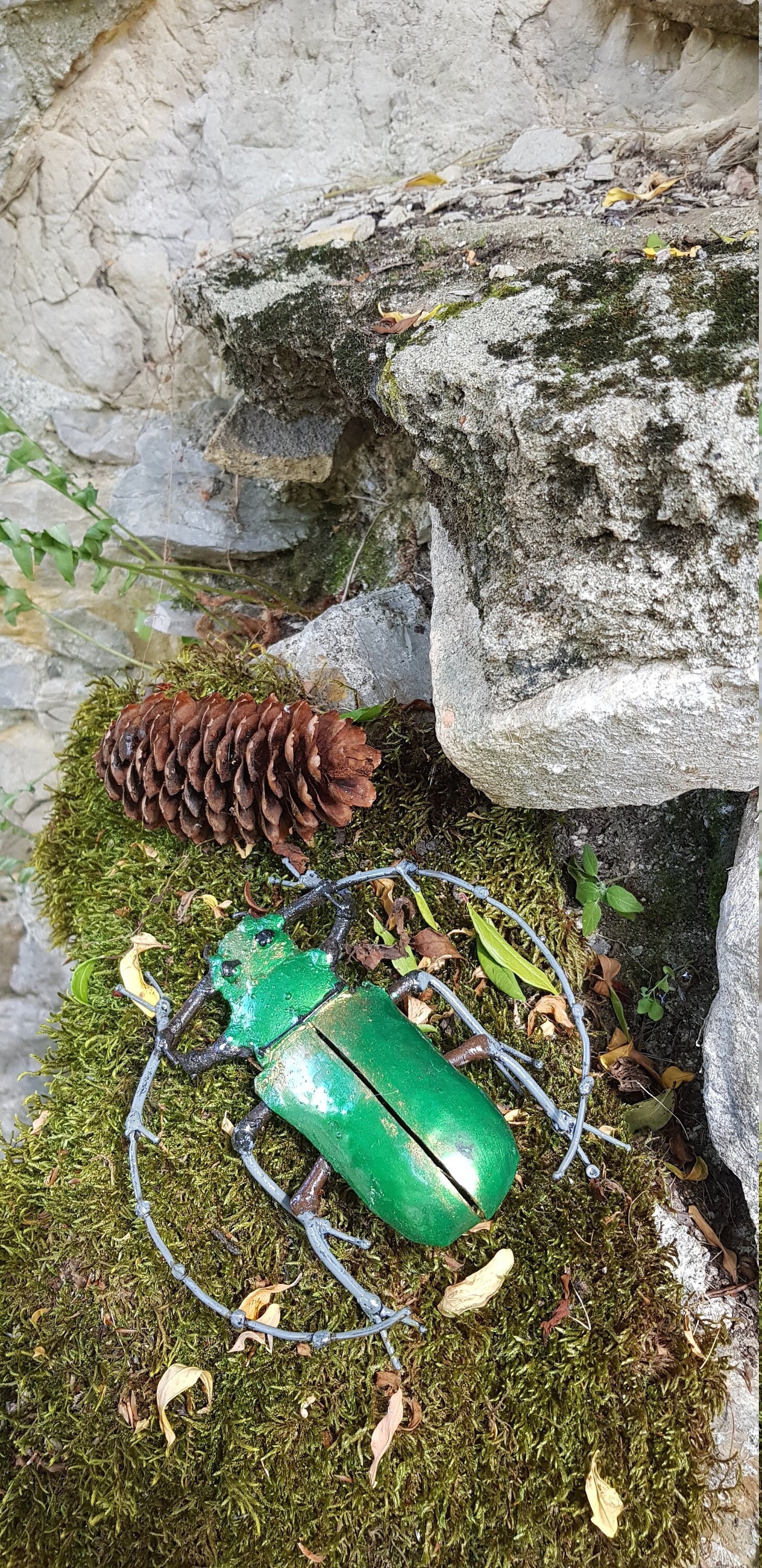 Scarabée en Métal Recyclé, Insecte, Entomologie, Décoration de Jardin, Coléoptère