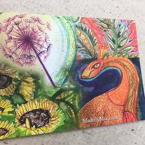 Art Postcard 'Peacock Flowers' image 1