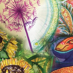 Art Postcard 'Peacock Flowers' image 4