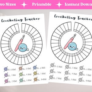 häkeln Printable Printable Crochet Tracker | Farbiger Garn Projektplaner | Gehäkelter Fortschritt-Tracker | Strick & Häkelbuch PDF