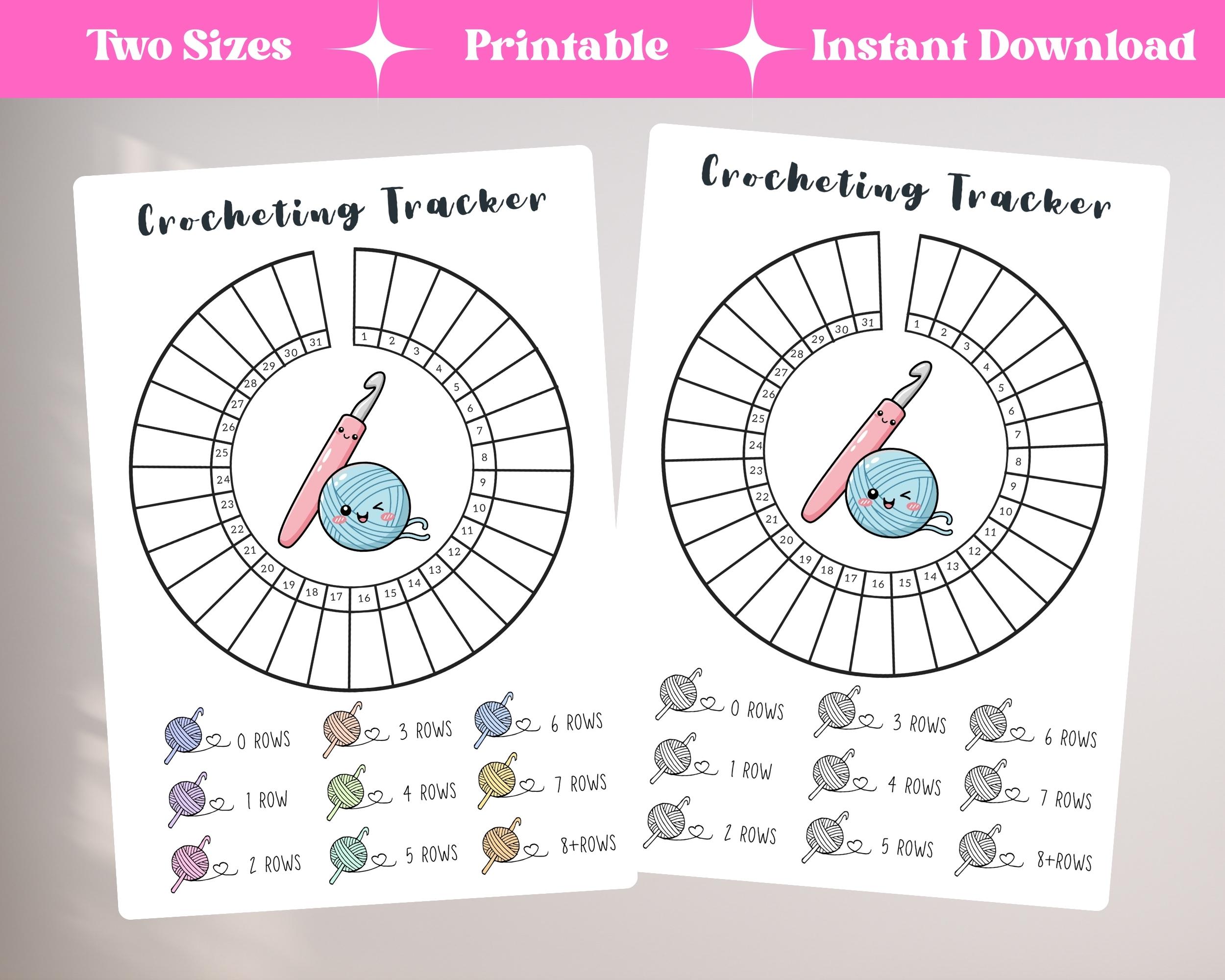 Monthly Crochet Tracker Printable | Colorable Yarn Project Planner | Crochet Progress Tracker ...