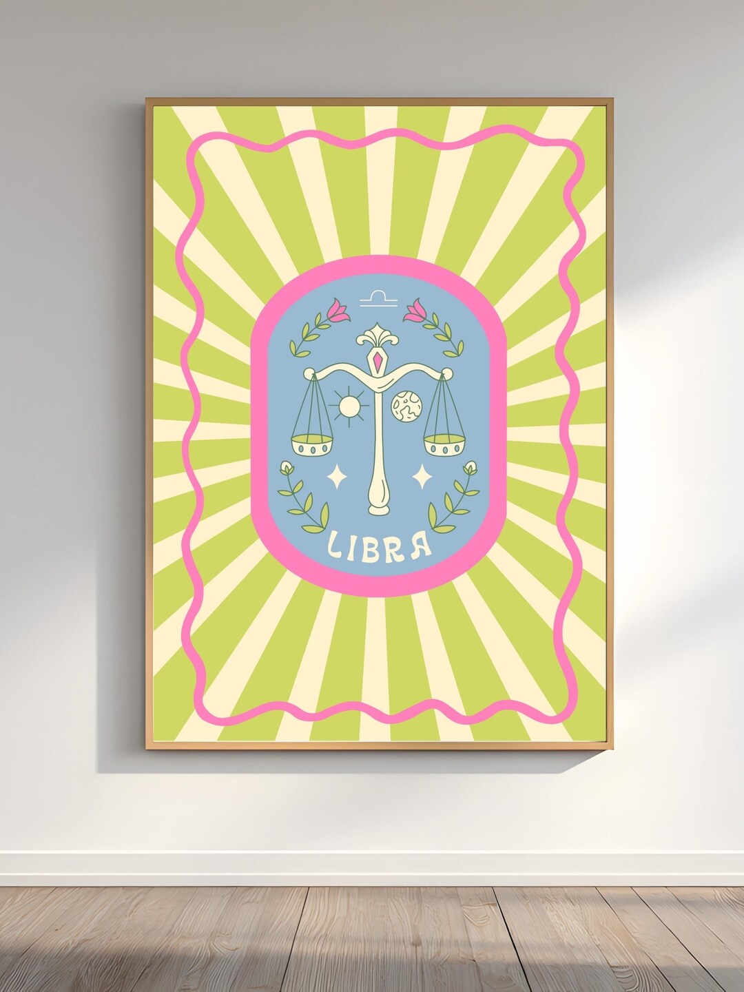 Libra Retro Libra Zodiac Wall Art Printable, Retro Digital Download, Astrology ...