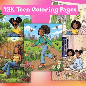 Y2K Coloring Pages Printable | 2000s Teen Nostalgia Coloring Book ...