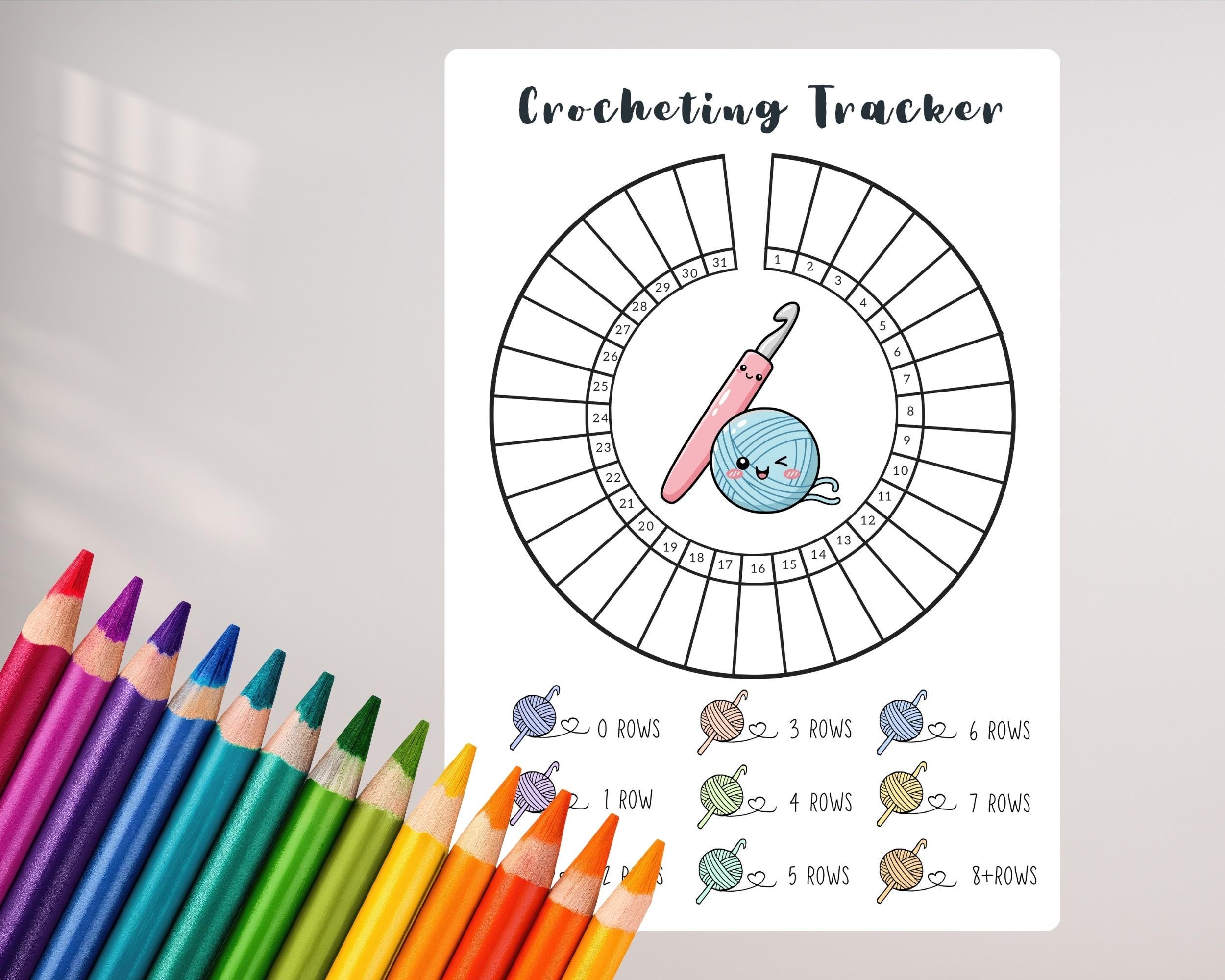 Monthly Crochet Tracker Printable | Colorable Yarn Project Planner ...