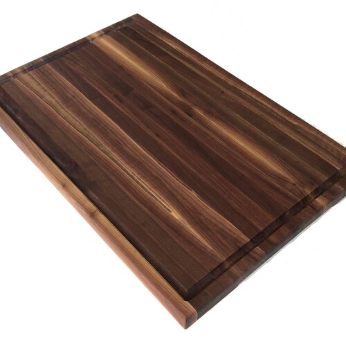 Large Black Walnut Cutting Board With Juice Groove and Built Etsy