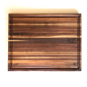 Extra Large Reversible Black Walnut Cutting Board with Juice Groove on one side